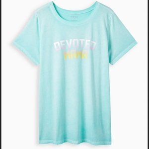 Aqua "DEVOTED MAMA" T-Shirt, Classic Fit, NWT